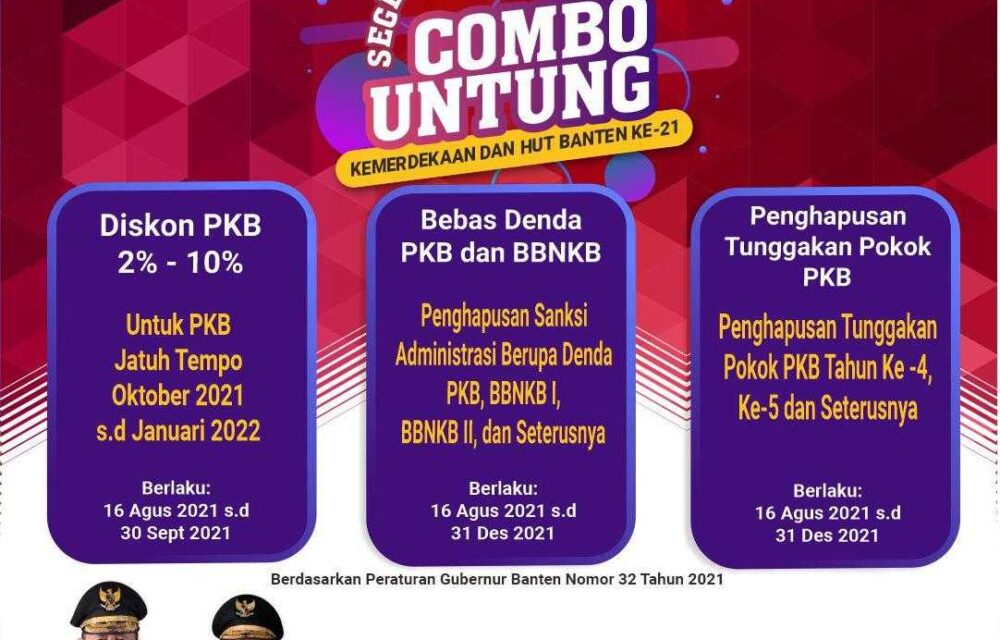 Hut Banten Ke 21, Bapenda Bebaskan Kendaraan Bermotor