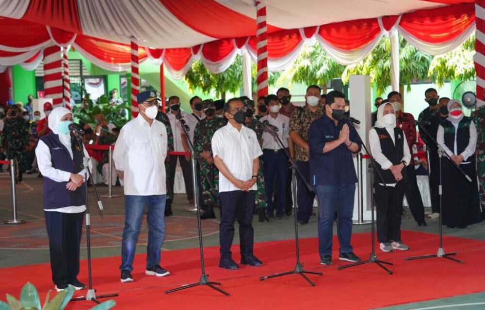 Menteri Bumn Tinjau Langsung Sentra Vaksin Bersama Mensesneg, Menhub