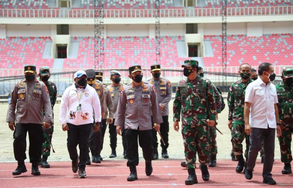 Panglima Tni, Kapolri Dan Menpora Tinjau Kesiapan Stadion Dan Arena Akuatik Pon Xx