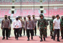 Panglima Tni, Kapolri Dan Menpora Tinjau Kesiapan Stadion Dan Arena Akuatik Pon Xx