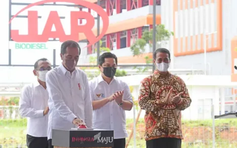 Presiden Jokowi Bersama Menteri BUMN Resmikan Pabrik Biodiesel