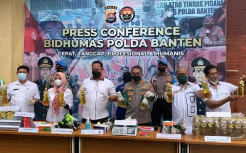 Polda Banten Berhasil Bongkar Mafia Minyak Goreng Curah Dalam Kemasan