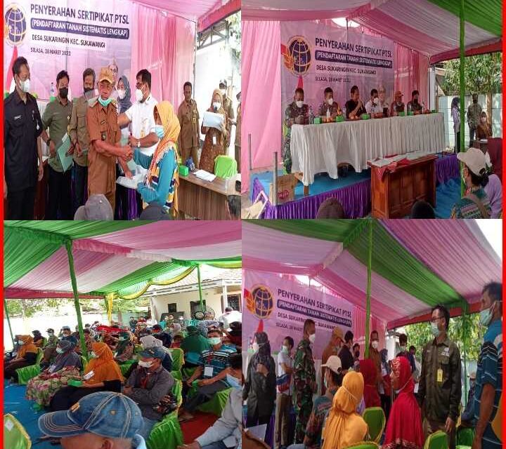 50 Sertifikat Program Ptsl Dibagikan Pemdes Sukaringin Secara Simbolis,Gratis Tanpa Di Pungut Biaya