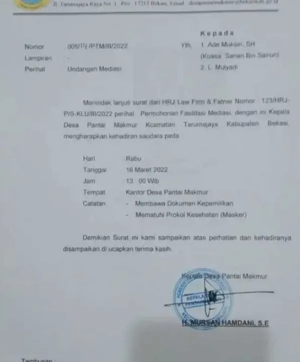 Pemerintah Desa Pantai Makmur Fasilitasi Mediasi Konflik SHM Dan Girik