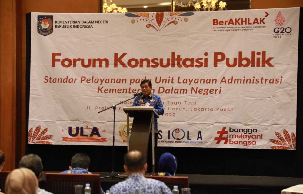 Buka Forum Konsultasi Publik Standar Pelayanan Ula Kemendagri, Sekjen Dorong Pemerintah Optimalkan Pelayanan