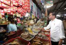 Presiden Jokowi Bagikan Bansos dan Tinjau Harga Minyak Goreng di Pasar