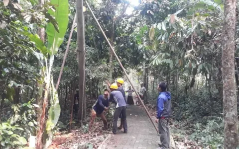 KACAU…Pemasangan Tiang Listrik PT HSI di Lebak Jadi Masalah