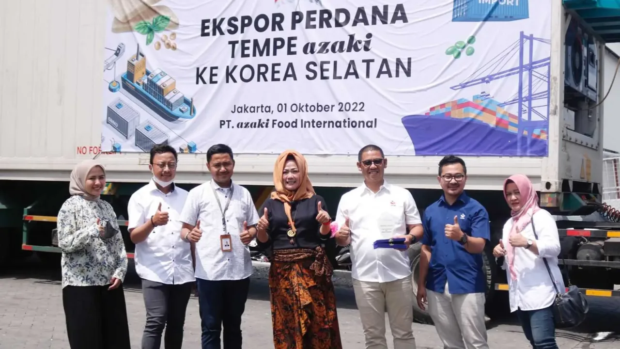 FKDB bersama Bank Bukopin Syariah Lepas Ekspor Tempe Azaki Ke Korea Selatan