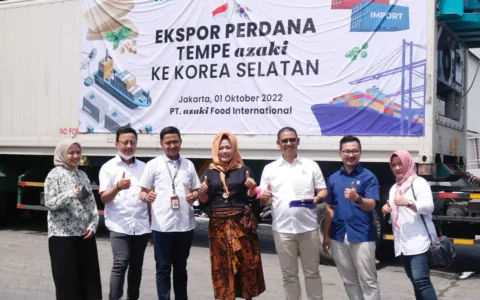 FKDB bersama Bank Bukopin Syariah Lepas Ekspor Tempe Azaki Ke Korea Selatan