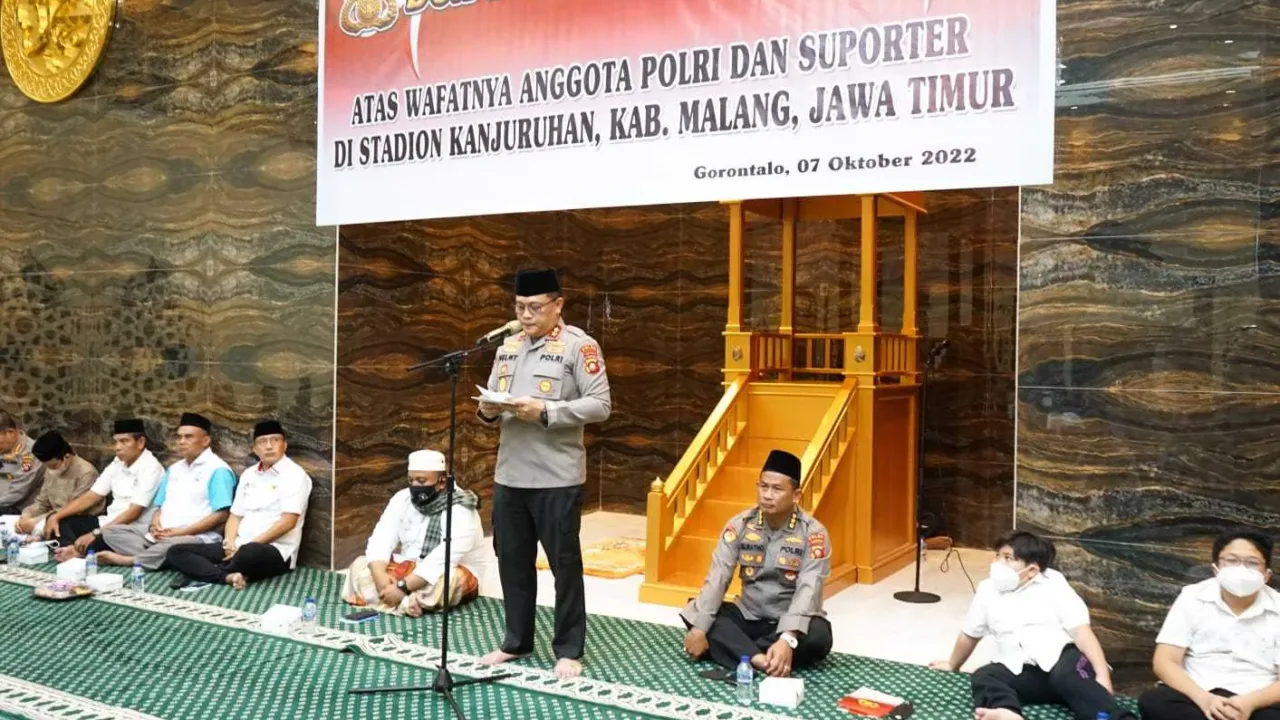 Polda Gorontalo Kembali Gelar Doa Untuk Korban Kanjuruhan Malang