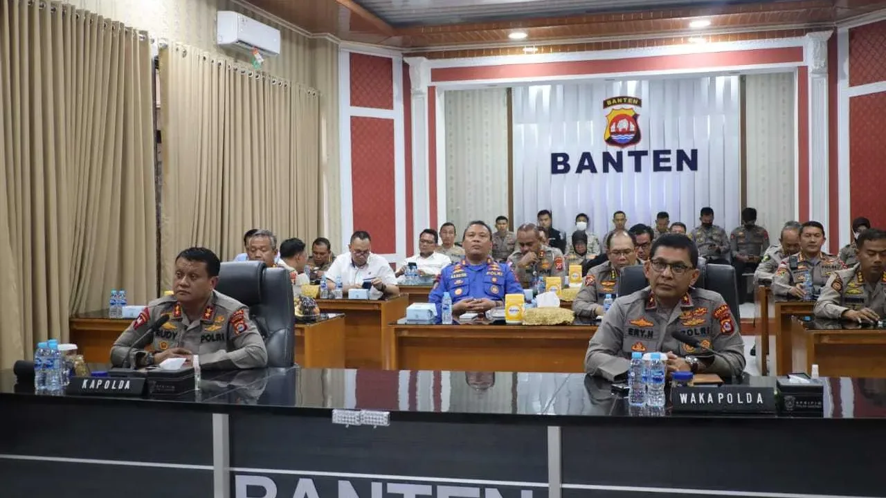 Polda Banten Ikuti Rapat Arahan Kapolri Tahun 2022