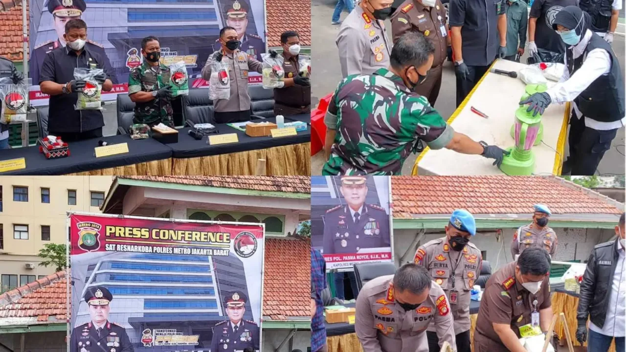 Kejari Jakbar Hadiri Pemusnahan Puluhan Kilogram Barbuk Narkoba