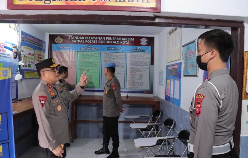Sidak Satpas Sim Polres Goronto Kota, Kapolda Minta Rapihkan Ruang Pelayanan