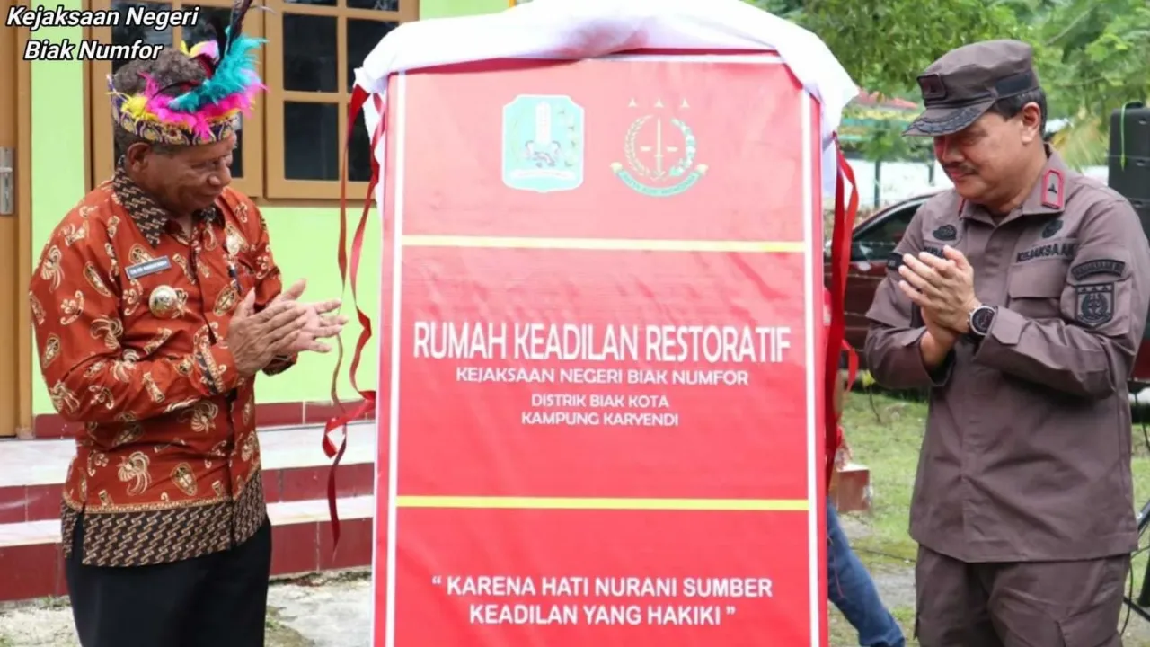 KEREN…Peresmian Rumah Restorative Justice di Karyendi Biak Numfor