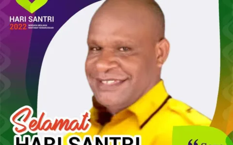 Yusak Ernes tebay, Anggota DPRD Kabupaten Dogiyai Ucapan Selamat Hari Santri Nasional