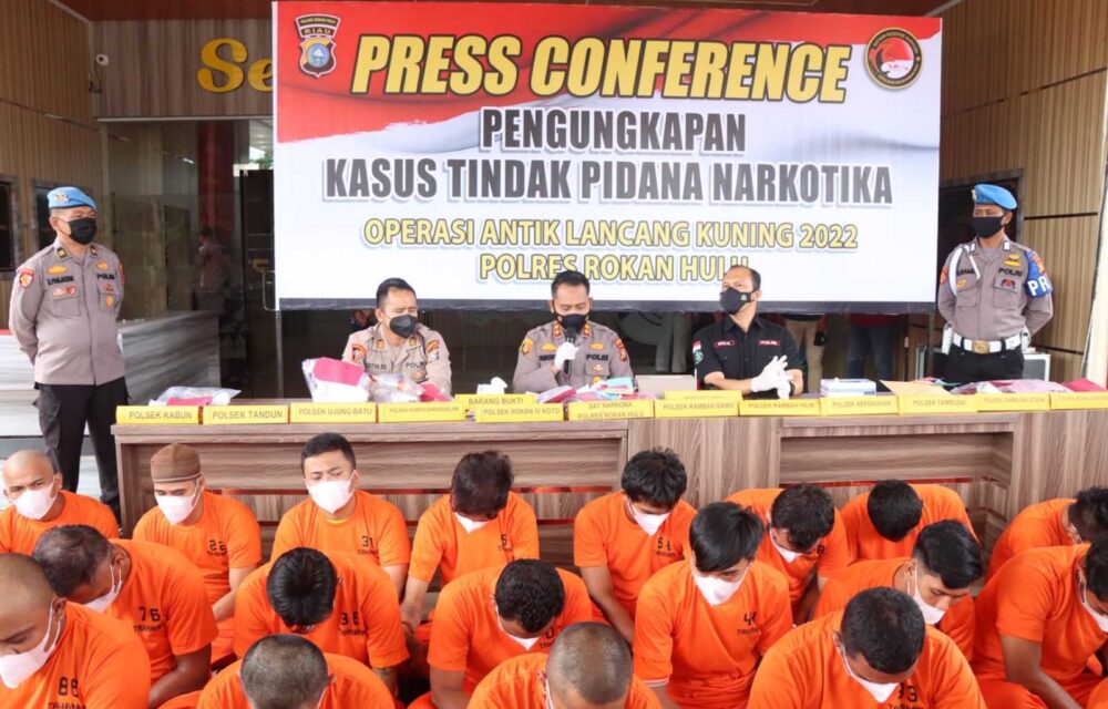 Hajar Terus ...! Polres Rohul Gulung 34 Tersangka Kasus Narkotika