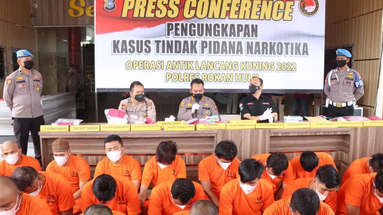 Hajar terus … Polres Rohul Gulung 34 Tersangka Kasus Narkotika