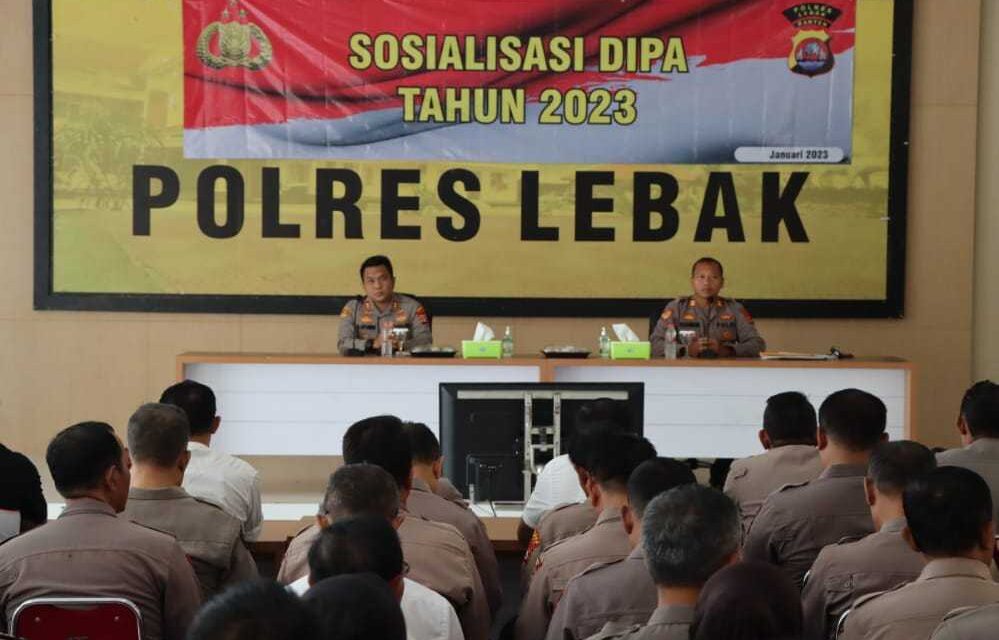 Kapolres Lebak Pimpin Sosialisasi Dipa T.a.2023 Tingkat Polres Lebak