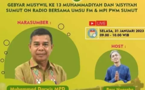 Radio (Komersial) UMSU. Akan Siarkan Langsung  Muswil Ke-13 Muhammadiyah-Aisyiyah 