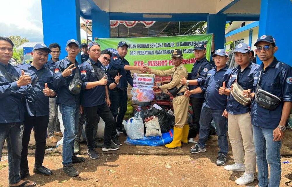 Ormas Per-Maskot Peduli Korban Banjir Bandang Lahat, Begini Aksinya