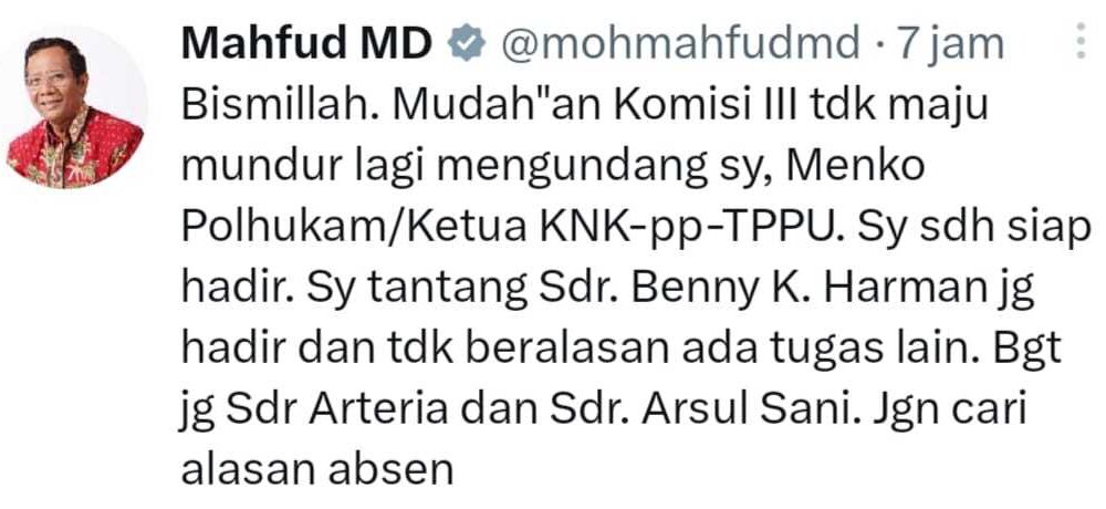 Transaksi Rp349 Triliun, Mahfud Md Siap Hadir Dan Tantang Balik Anggota Dpr