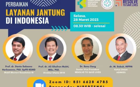 Pemerintah Indonesia Tangani Pembunuh Utama Program Baru Untuk Mengurangi Serangan Jantung dan Stroke