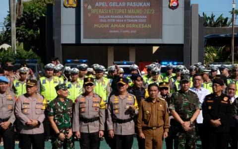 Siaga Mudik, Polda Banten Gelar Apel Pasukan Operasi Ketupat Maung 2023