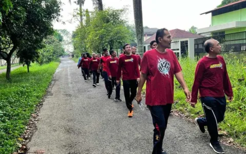 Olahraga Pagi Pegawai Bapas Subang Pasca Idul Fitri 1444 H, Begini Keseruannya
