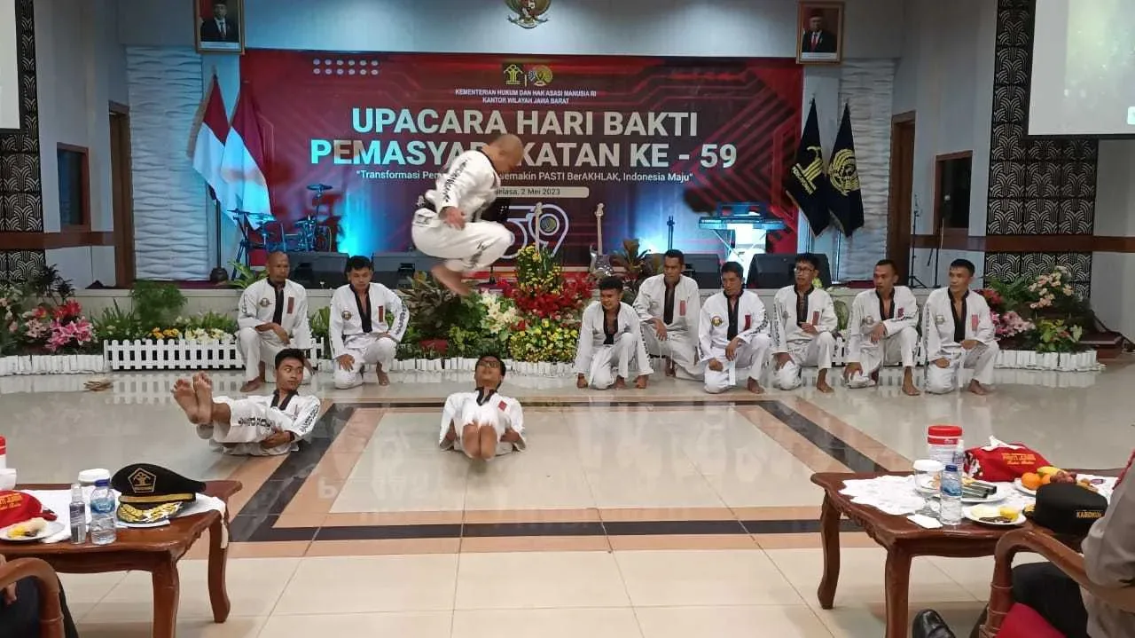 Rutan Kelas 1 Bandung Kemenkumham Jabar Persembahkan Seni Bela Diri Di Hari Bakti Pemasyarakatan Ke 59