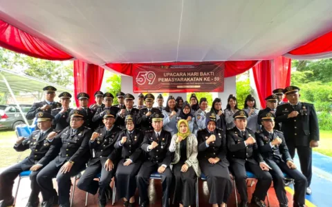 Bapas Subang Ikuti Upacara Hari Bakti Pemasyarakatan ke 59, Begini Pesan Menkumham RI