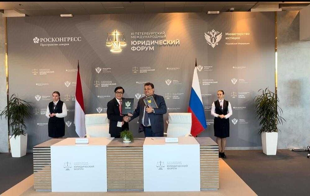 Kemenkumham Ri Dan Rusia Menandatangani Nota Kesepahaman