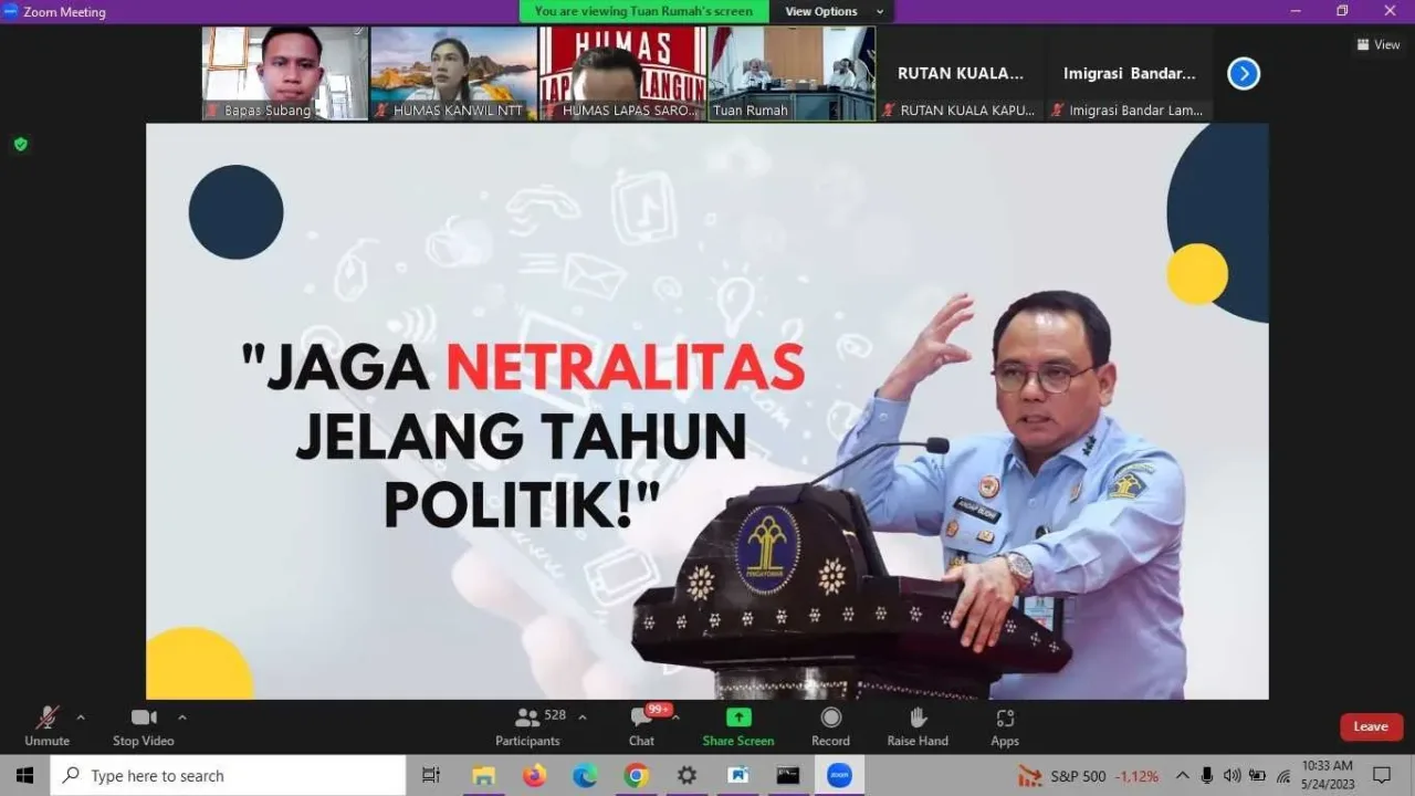 Humas Bapas Subang Laksanakan Rapat Koordinasi Secara Daring