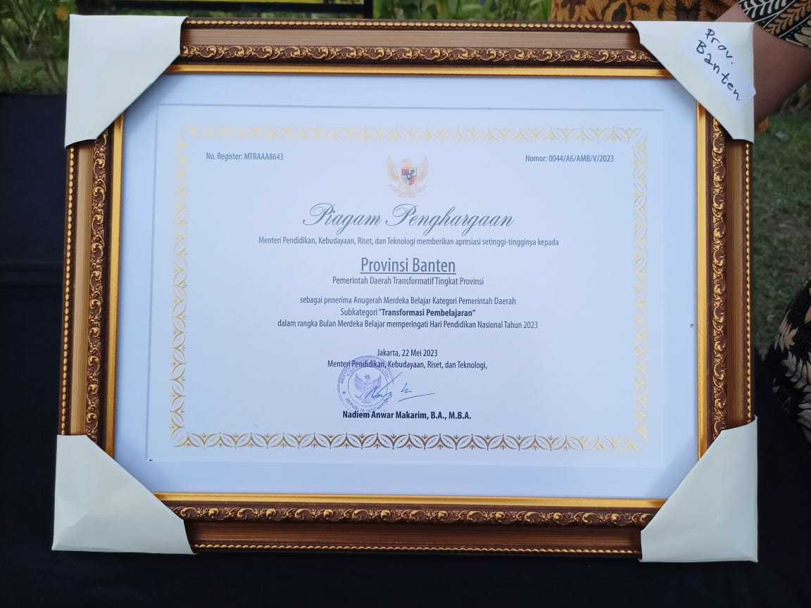 Pemprov Banten Raih Anugerah Merdeka Belajar
