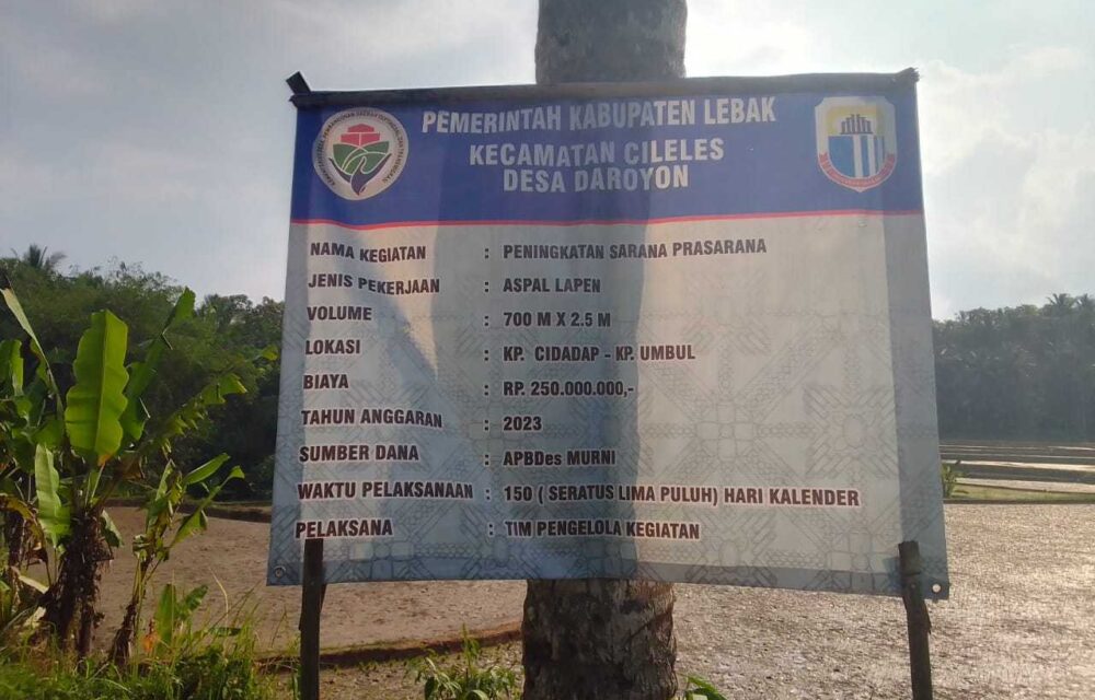 Pembangunan Infrastruktur Desa Cileles Diduga Dikerjakan Pihak Rekanan