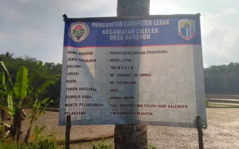 Pembangunan Infrastruktur Desa Cileles Diduga Dikerjakan Pihak Rekanan