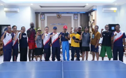 Lapas Cirebon Laksanakan Friendly Match Tenis Meja dengan Persatuan Tenis Meja Cirebon