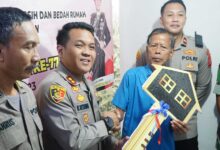 Selesai Di Bedah Rumah, Kapolres Lebak Serahkan Kunci Rumah Kepada Purnawirawan Polri