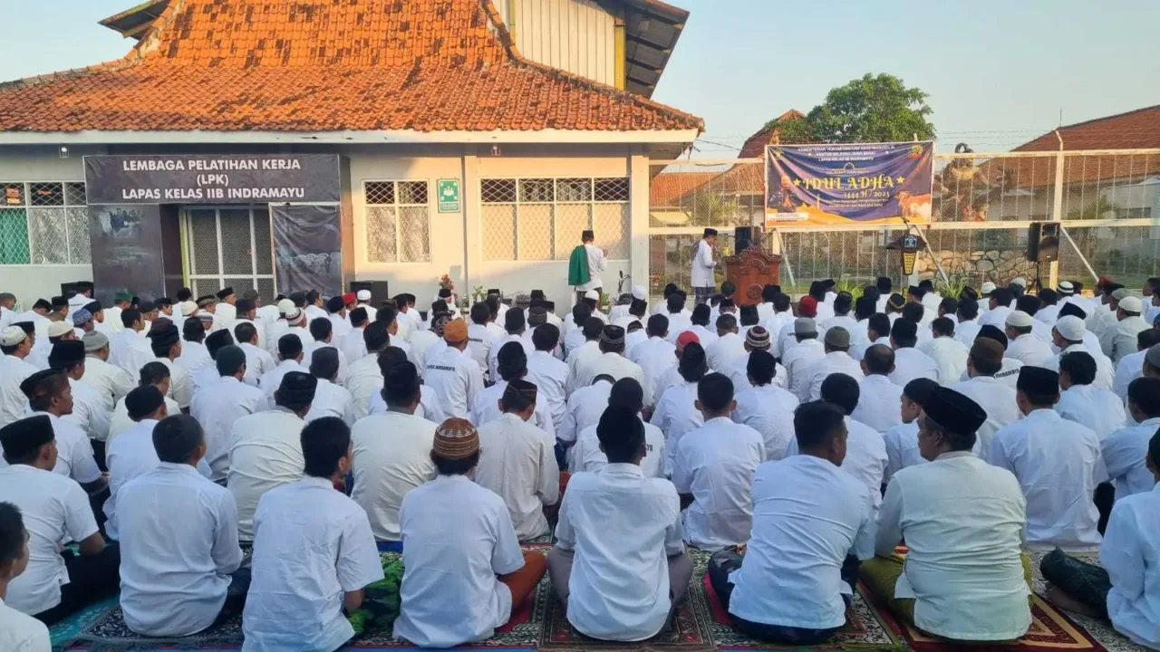Lapas Kelas IIB Indramayu Laksanakan Solat Idul Adha 1444 H Bersama WBP