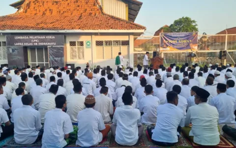 Lapas Kelas IIB Indramayu Laksanakan Solat Idul Adha 1444 H Bersama WBP