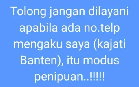 Gawat, Nama Kajati Banten Dicatut Oknum Untuk Penipuan