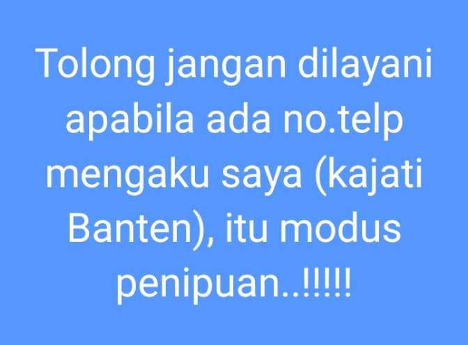 Gawat, Nama Kajati Banten Dicatut Oknum Untuk Penipuan
