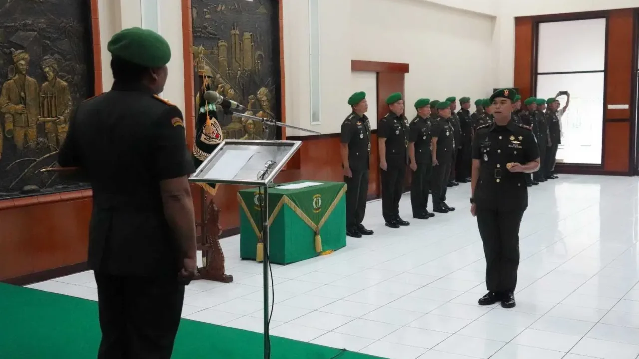 Danrem Brigjen TNI Tatang Subarna Pimpin Penyerahan Jabatan Kasipers Kasrem 064/MY