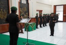 Danrem Brigjen Tni Tatang Subarna Pimpin Penyerahan Jabatan Kasipers Kasrem 064/My