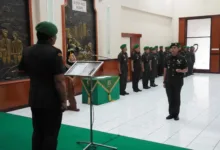 Danrem Brigjen TNI Tatang Subarna Pimpin Penyerahan Jabatan Kasipers Kasrem 064/MY