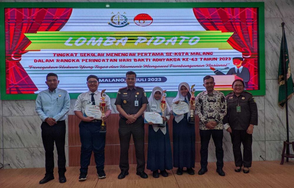 Sambut Hari Bhakti Adhyaka 63, Kejari Kota Malang Gelar Pelombaan Pidato Sma