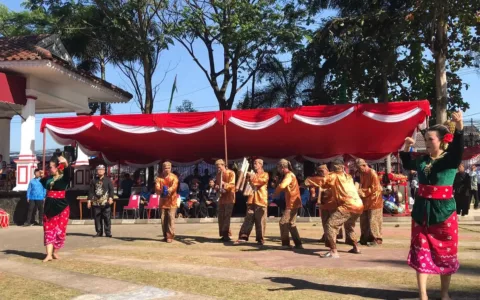 Lapas Cianjur Ikuti Upacara Mieling Milangkala ke 110, Tampilkan Seni Calung