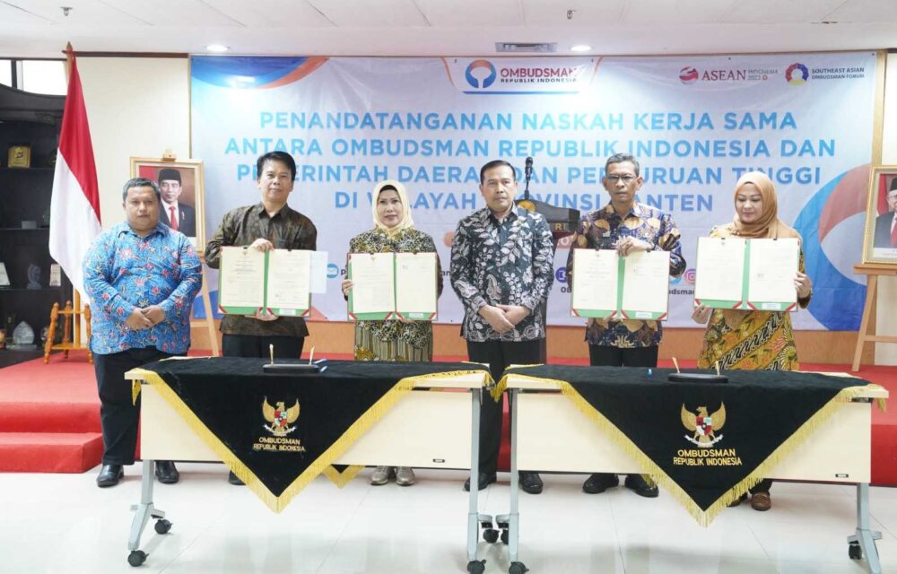 Komitmen Tingkatkan Kualitas Pelayanan Publik, Pemprov Banten Serta Unsera Jalin Kerja Sama Dengan Ombudsman Ri