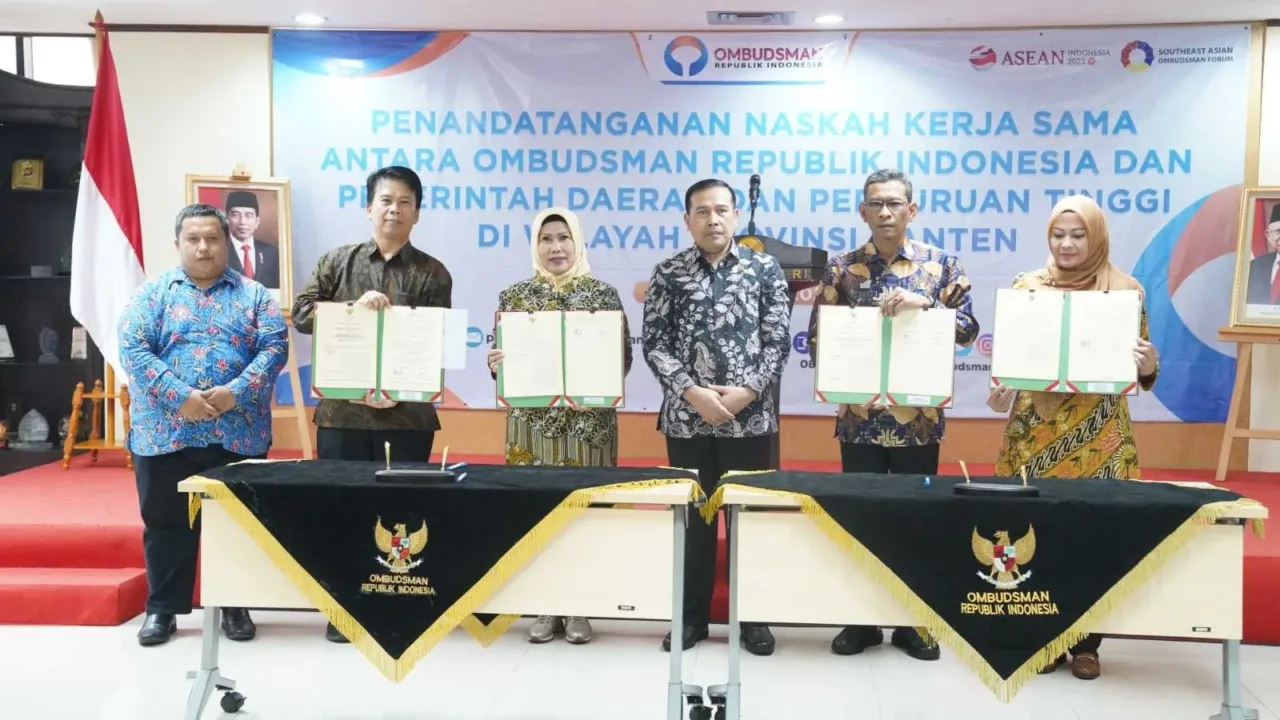 Komitmen Tingkatkan Kualitas Pelayanan Publik, Pemprov Banten serta Unsera Jalin Kerja Sama dengan Ombudsman RI