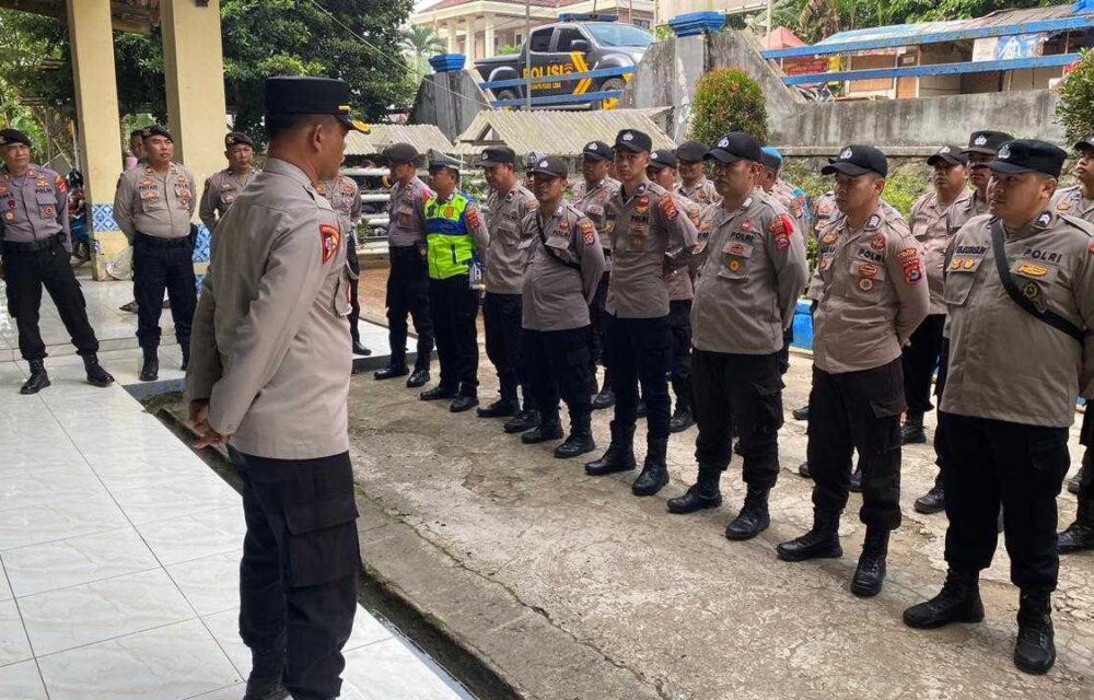Polres Lebak Laksanakan Apel Persiapan Pengamanan Aksi Unras Di Dinas Pertanian Lebak
