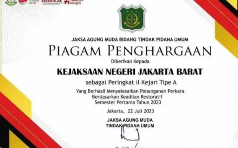 Ombudsman Jakarta Raya Apresiasi Kejari Jakbar Terima Penghargaan Dari JAMPIDUM Kejagung